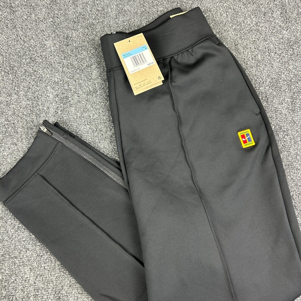 Nike Court Heritage Dri-FIT Tennis Pants Women's Size M Black DA4722-010 NWT